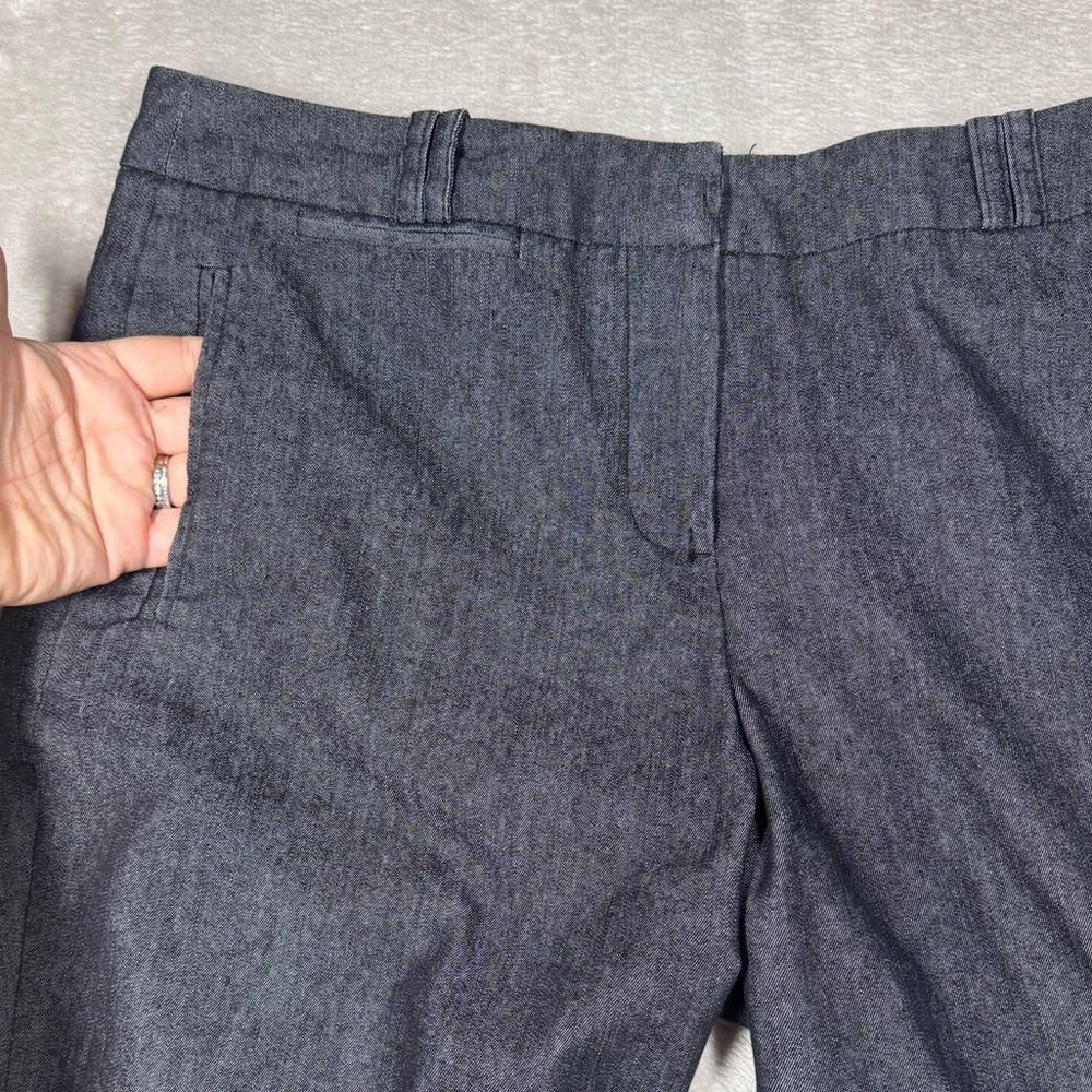 Sandro Sportswear Black Denim Rolled Cuffs Cropped Length Casual Pants Size 10 - Picture 3 of 15